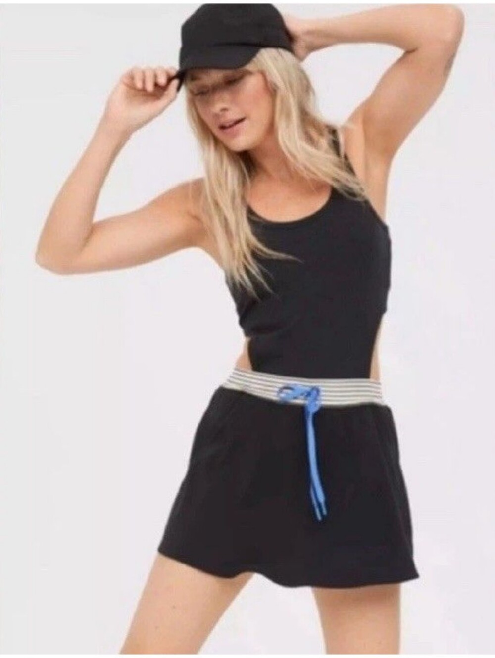 Aerie Ribbed Cut Out Romper Workout Dress.